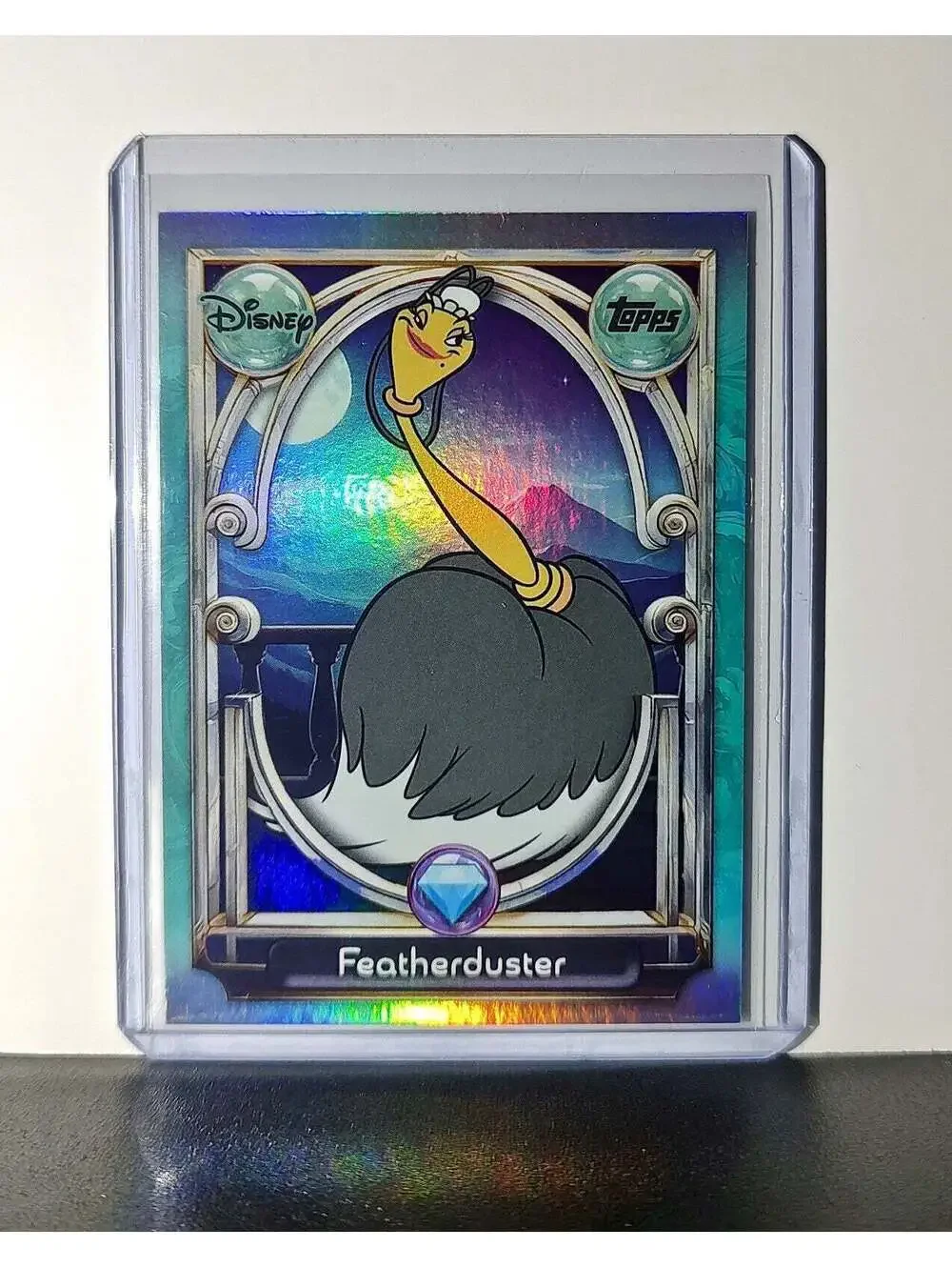 Featherduster 2025 Topps Disney Wonder #129 Diamond Card Beauty and the Beast